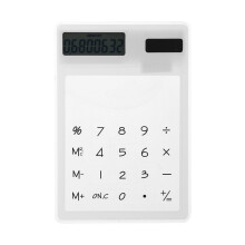 Solar Taschenrechner Weiß 8-Stellig Transparentes Touchdisplay