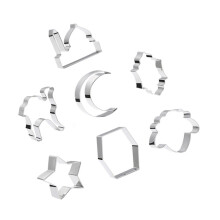 7Stk Edelstahl Keksausstecher DIY Backform Set Silber Für Ramadan