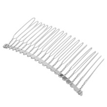 Hochzeit Haarkamm Metall Silber Für Brautschleier 20 Zähne