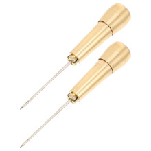 2Stk Lederhandnähahle Aus Stahl Und Kupfer, DIY Schuhreparatur Gold
