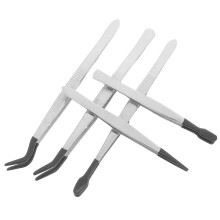 5er Set Pinzette Geseverte Umgekehrt Rostfreier Stahl Silver