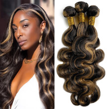 Brazilian Body Wave Hair Bundles P1B/27 Ombre Honey Blonde Human Hair Extensions 26 28 30 Inch Double Weft