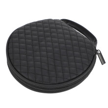 1Pc Durable Embroidered Plaid Cd Storage Case for Car and Home