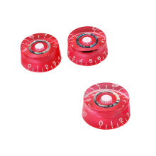 3Stk Rote Gitarren Control Knobs, Lautstärke Und Ton Reglerkappen