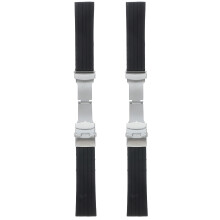 2Stk Schwarzes Silikon Uhrenband Faltdesign Ersatz Uhrenersatzband