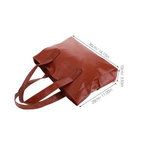 Tote Multifunktionale Tasche Damen Hellbraun Pu 1