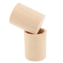 2 Stück Holzbehälter Holztopf Bleistifthalter