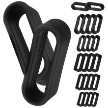 24Stk Schwarze Silikon Armbandringe Ersatz Uhrenband Halter Praktisch