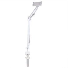 Weißer Metall Arm Telefonhalter Verstellbar Clip Tischhalterung