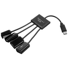 1 Set Usb 2.0 4 Port Hub Für Laptop Pc Schwarz