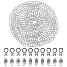 1Set Silberne Beaded Pull Chain Edelstahl 4M Mit 20 Anschlussstücken