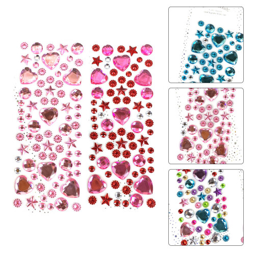 4 Decoratieve Scrapbook Stickers Multifunctionele Face Gems 2