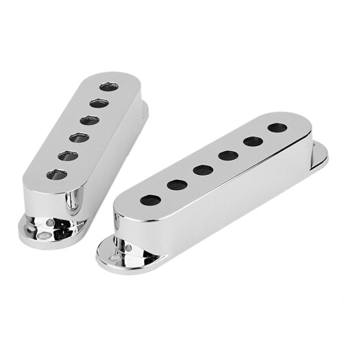 7pcs Silver Guitar Pickup Cover And Knobs Switch Tip Set (Chrome) 2