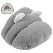 1Pc Grey Pet House Durable Cotton Cat Cave Soft Comfortable Pet Bed