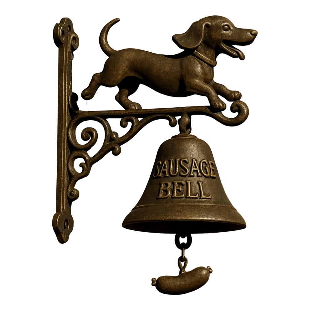 Vintage Metal Farmhouse Doorbell With Nostalgic Hand Crank, Rustic Outdoor Decorative Chime 9455672633475