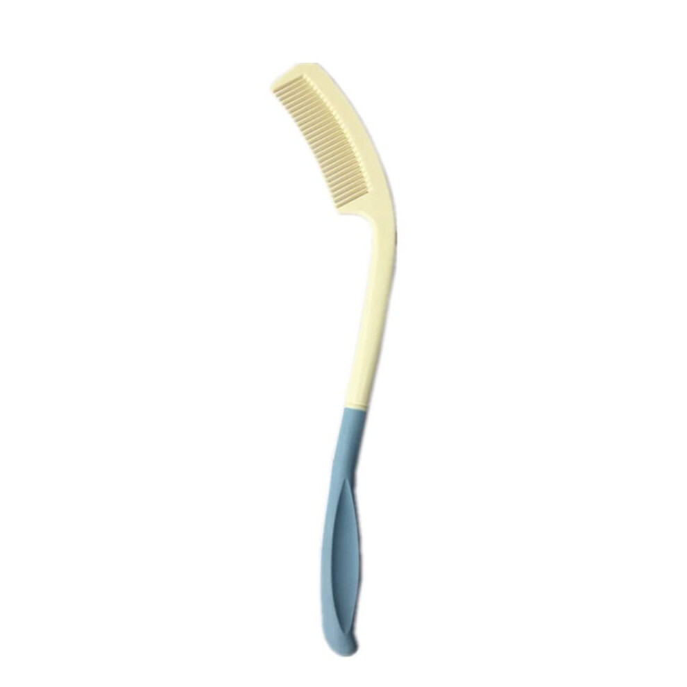 Unisex Long Handle Comb For Elderly With Ergonomic Curved Grip, Abs Easy Reach Hair Detangler