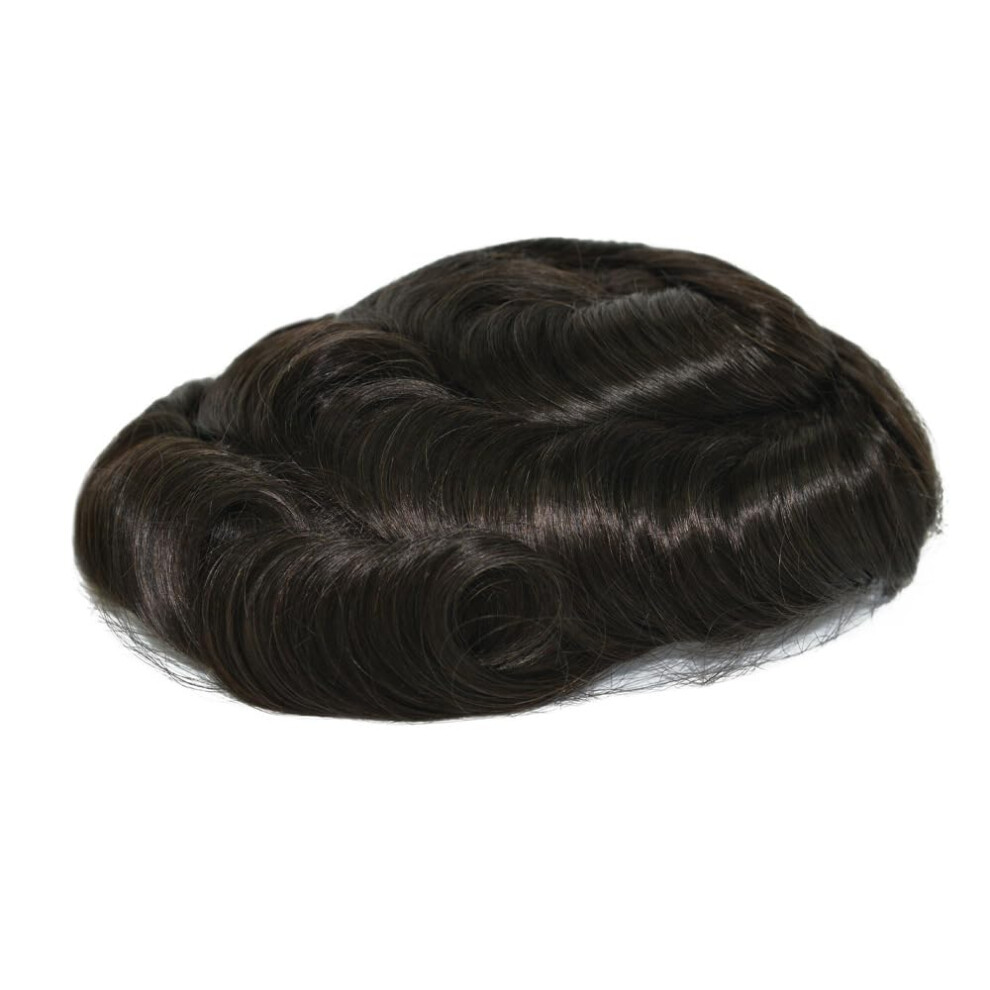 Unisex Mens Toupee Swiss Lace 6X8 Breathable Human Hair Hairpiece With Invisible Hairline For Men