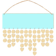 1Set DIY Wooden Family Wall Calendar Birthday Board with Writable Tags