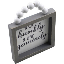 4Pcs Grey Wooden Wall Signs Retro Farmhouse Hanging Wall Art for Home