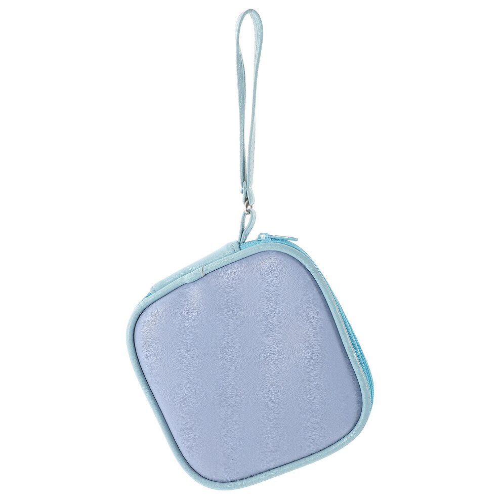 2Pcs Sky- Pu Earphone Organizer Bag For Travel Digital Accessories Blue 013540978623