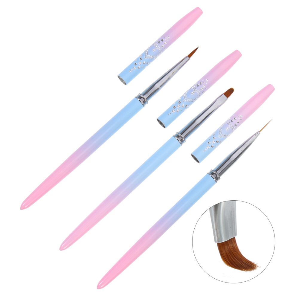 Aboofan 3Pcs Durable Metal Nail Art Painting Pens Home Salon Manicure Tools