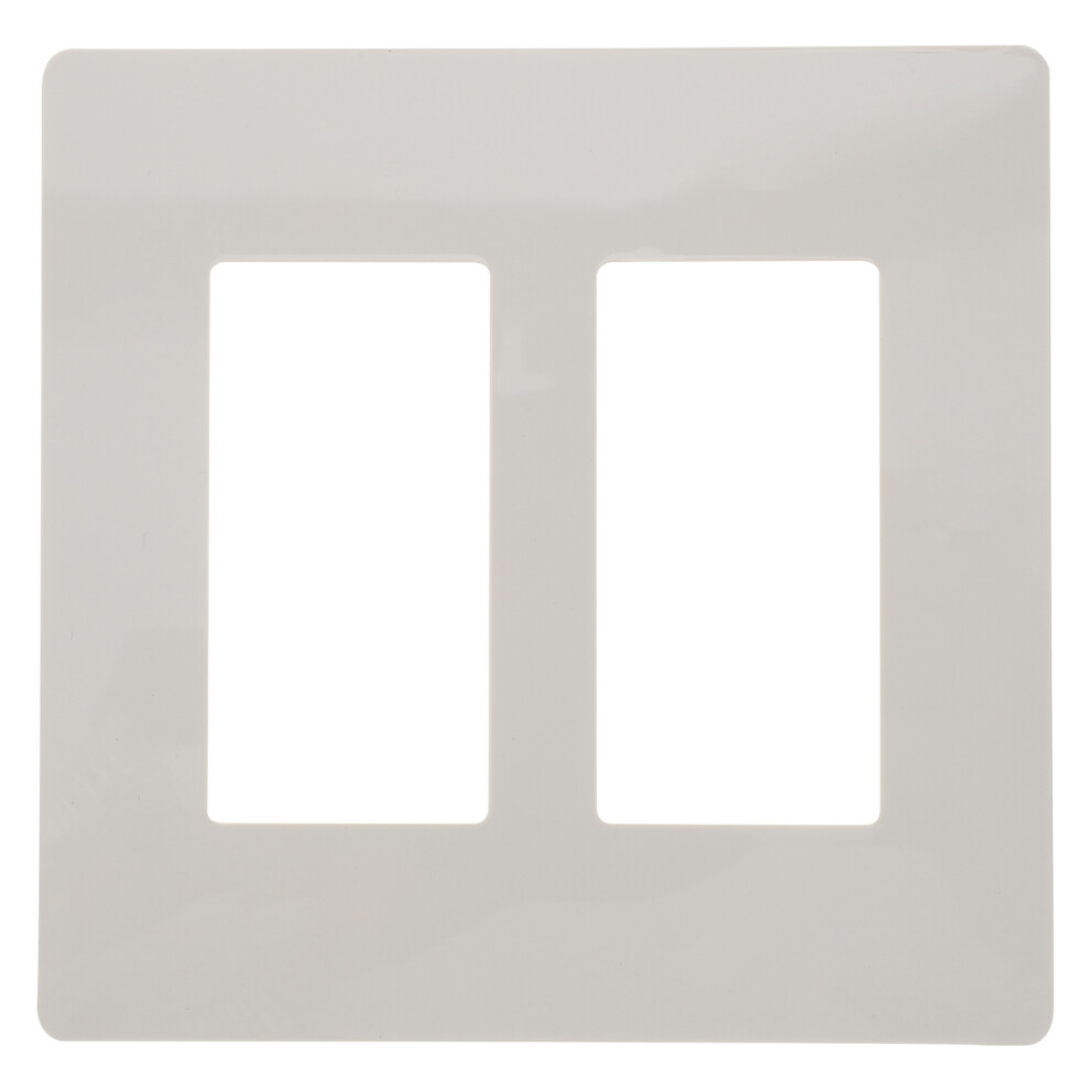 White Screwless Wall Plate Cover 2 Gang Durable Pc Material 3054106096501