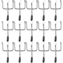 50Pcs Iron Pegboard Hangers Silver Utility Hooks for Garage and Store