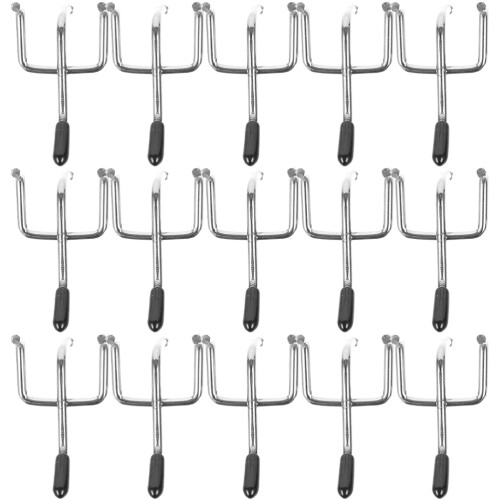 50Pcs Iron Pegboard Hangers Silver Utility Hooks for Garage and Store