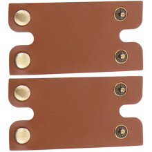8Pcs Brown Leather Razor Head Sleeves Manual Shaver Protective Covers