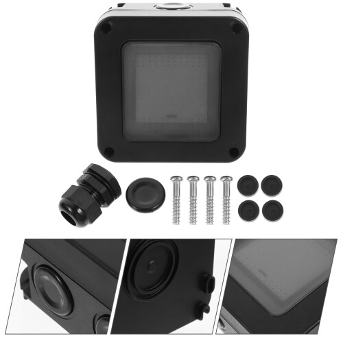 1Set Premium Weatherproof Outdoor Socket Covers Black ABS Tpu 2