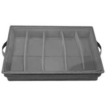 Grey Multi-Grid Cutlery Organizer Durable PP Utensil Storage Box