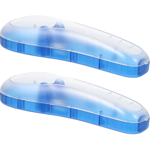 2Pcs Portable Blue Razor Case Pc Material Safety Shaver Storage Box