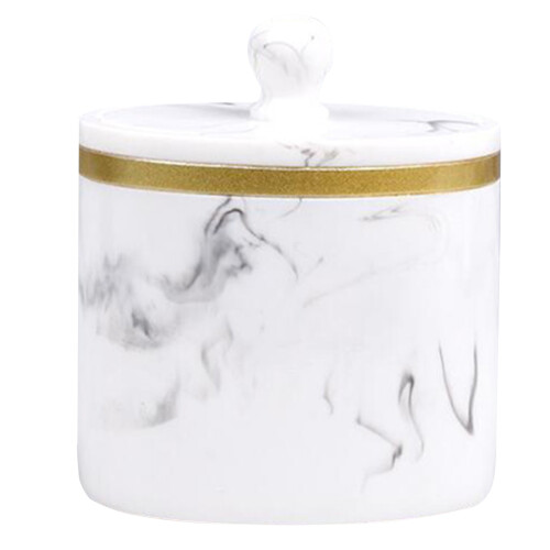 1 pc marble pattern cotton swab storage box with lid