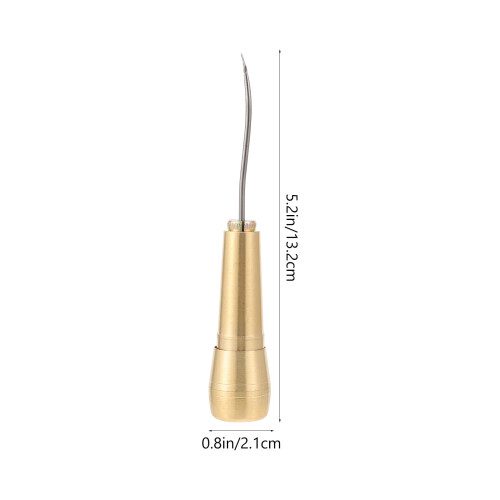 2Pcs Sewing Awls Leather Repair Tools with Copper Handle for DIY Craft 1