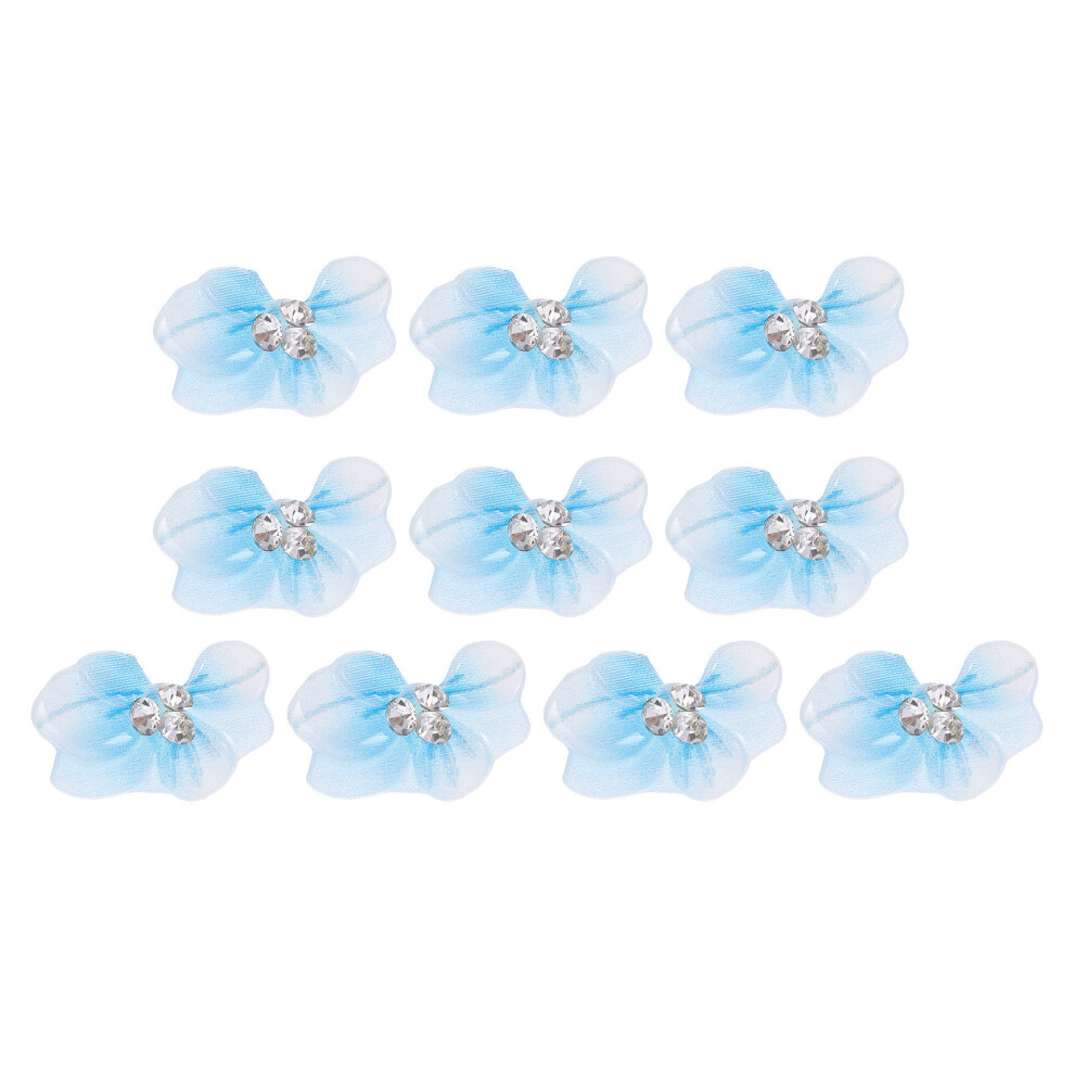 Ohphcall Blue 10Pcs Nail Rhinestones Flower Charm Resin Nail Art Decor