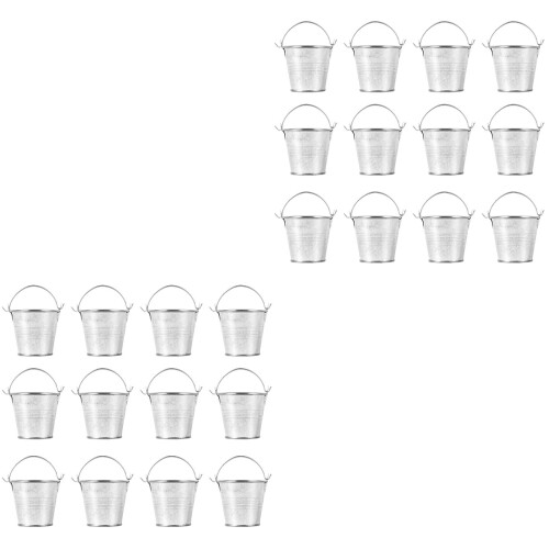 24Pièces Petits Seaux Métalliques Argentés Pour Rangement 2