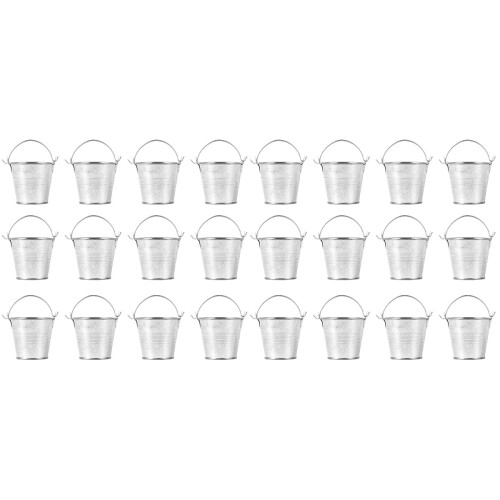 24Pièces Petits Seaux Métalliques Argentés Pour Rangement 1