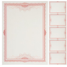 6 Sheets Blank Certificate Papers Award Diploma Student Pink