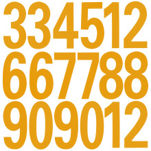 Yellow Reflective Mailbox Numbers Stickers PVC for Outdoor Use