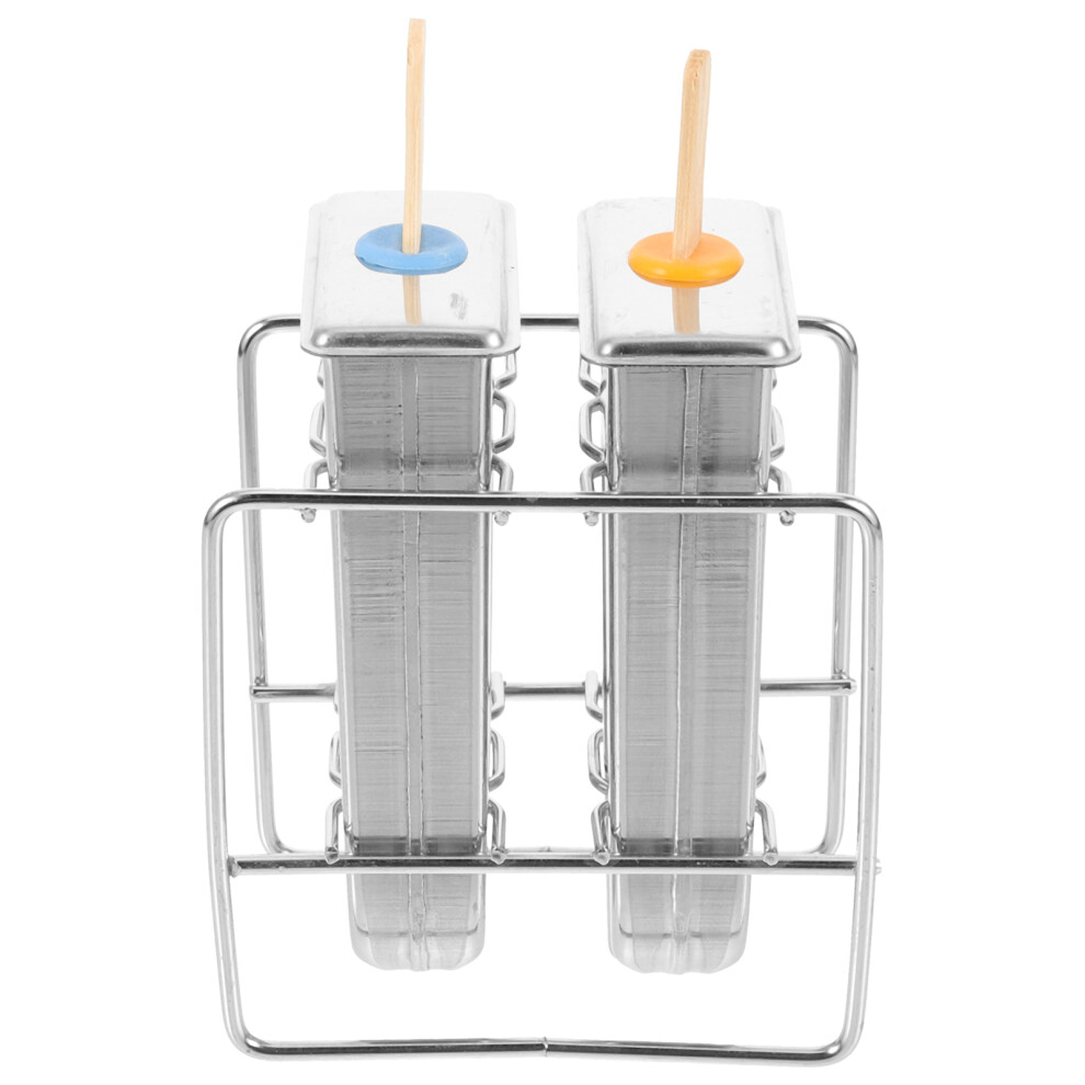 Ohphcall 1Set Stainless Steel Ice Cream Mold Diy Homemade Popsicle Maker Silver