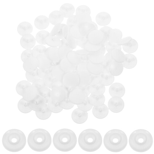 100Sets Durable White Plastic Snap Buttons for DIY Clothes Repair 2