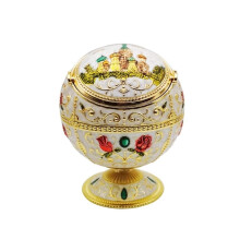 Metal Ashtray with Windproof Lid, Detachable Zinc Alloy, Large Capacity for Outdoor or Table Use