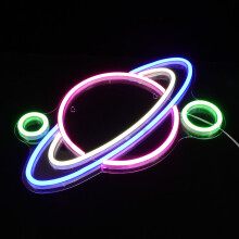 1Pc Assorted Color LED Neon Light Cosmic Shape Durable PVC Decor