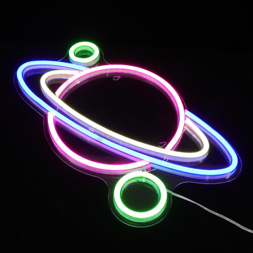 1Pc Assorted Color LED Neon Light Cosmic Shape Durable PVC Decor 2