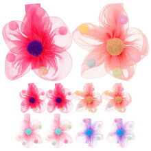 10St Haarclips Kids Bloemdesign Ponytail En