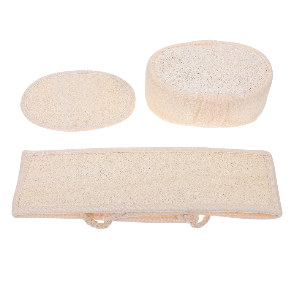 Vaguelly 3Pcs Premium Natural Loofah Bath Towels Essential Bath Accessories