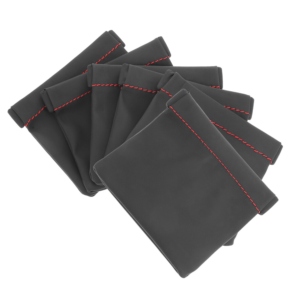 6Pcs Pu Earphone Pouch Multipurpose Small Items Organizer Bag Black 3212264171793