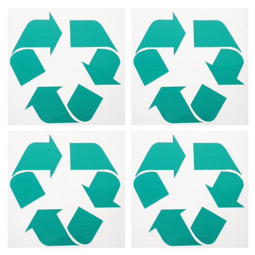 4Pcs Green Recycle Stickers Self-Adhesive Trash Bin Labels for Sorting