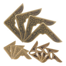 12Pcs Vintage Light Brown Metal Album Corner Protectors for Books