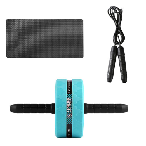 1Set Exercise Ab Roller Wheel Blue with Knee Pad Lightweight for Gym
